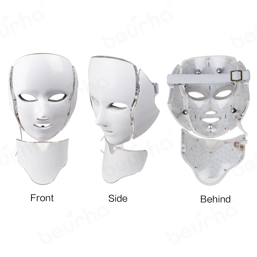 7 цветов светодиодный маска для лица красота омоложение кожи Фотон светильник маска для лица с шеи терапия морщин акне подтяните кожу инструмент