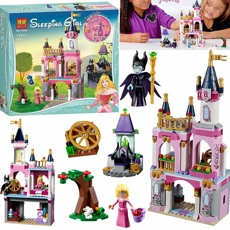 

Princess Friends Sleeping Beauty's Fairytale Castle Building Blocks Bricks Princess Castle Girl Friends With bunny figures Toys