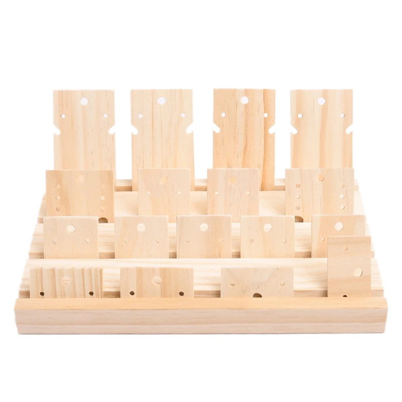 

Wood Earrings Jewelry Display Props Card 3 Slot Plate Jewelry Display Earrings Shelf Storage Jewelry Rack