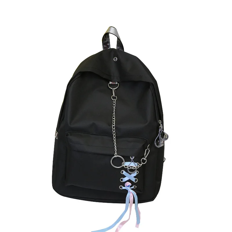 Железная цепь лента игривая школьная сумка для отдыха с буквами лямки школьный рюкзак корейский стиль студенческий рюкзак