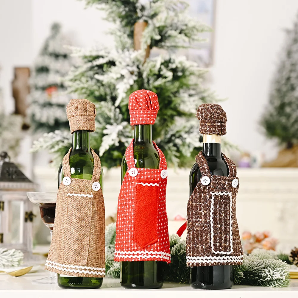 HOUSSE DE BOUTEILLE De Vin De Noël Moderne Avec Chapeau Et écharpe Pour