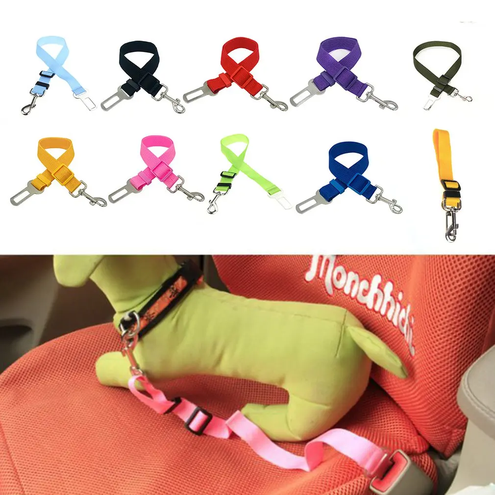 Seatbelt Harness Leash Clip Pet Dog Car Belt Security Keep Dog Safe When Drives Nylon Dog Traction Rope Seat Belt