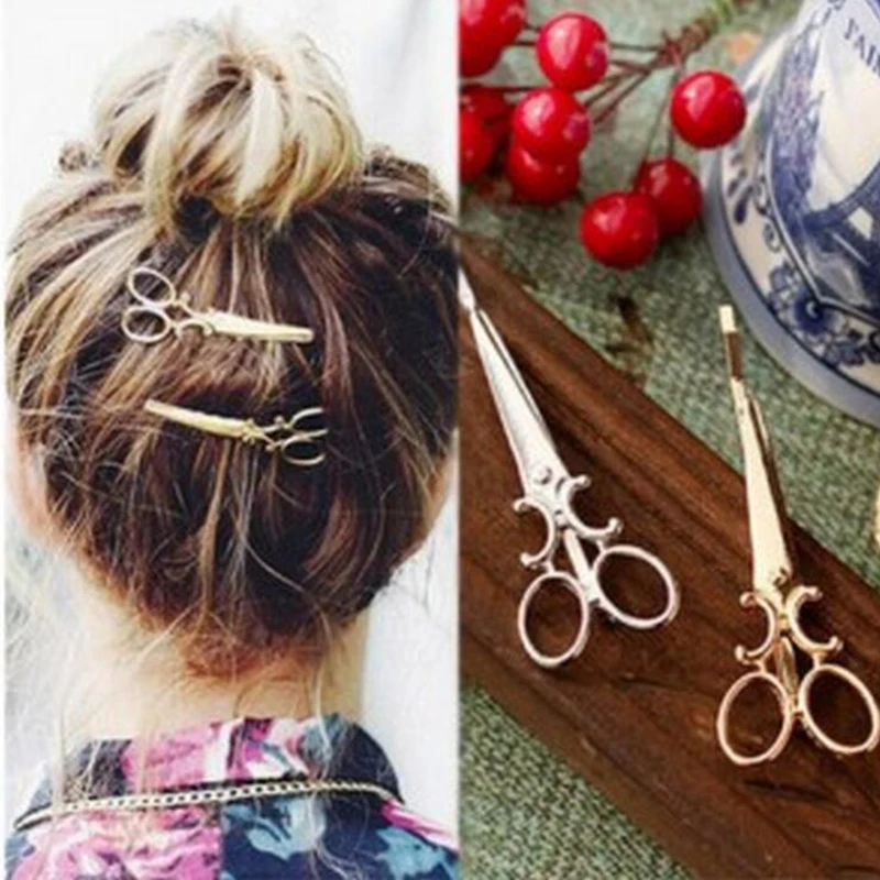 Fashion Metal Leaf Hair Clip Barrettes Hairpin Barrette Hair Claws Women Girls Trend Charm Scissors