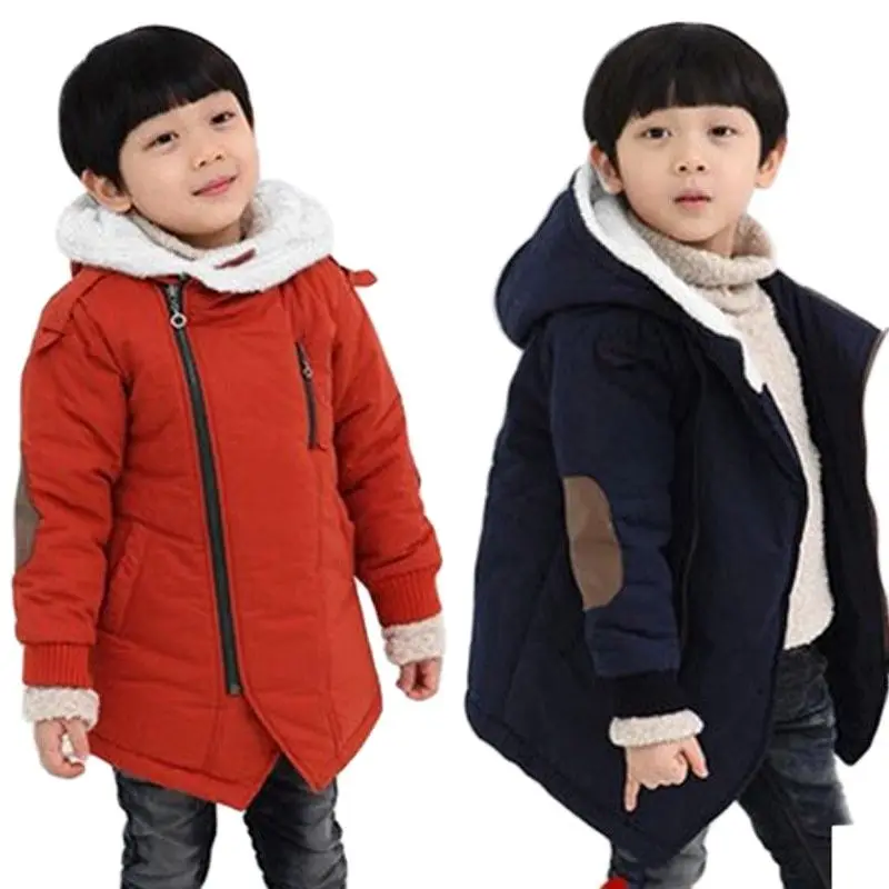 Модная стеганая хлопковая ткань для мальчиков зимняя одежда средней длины с