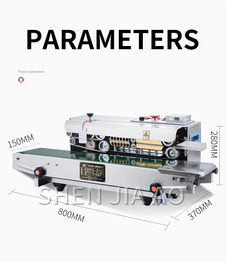 1PC SF-150 Continuous Sealing Machine Plastic film Bag Aluminum Foil PE Bag Automatic Sealing Machine Commercial Sealing Machine