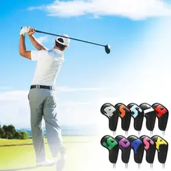 10pcs /set Golf Iron Cover Pu Leather Waterproof Overs Protectors Variety 8 Patterns Types Club Of Cover Golf Wedg O7t6
