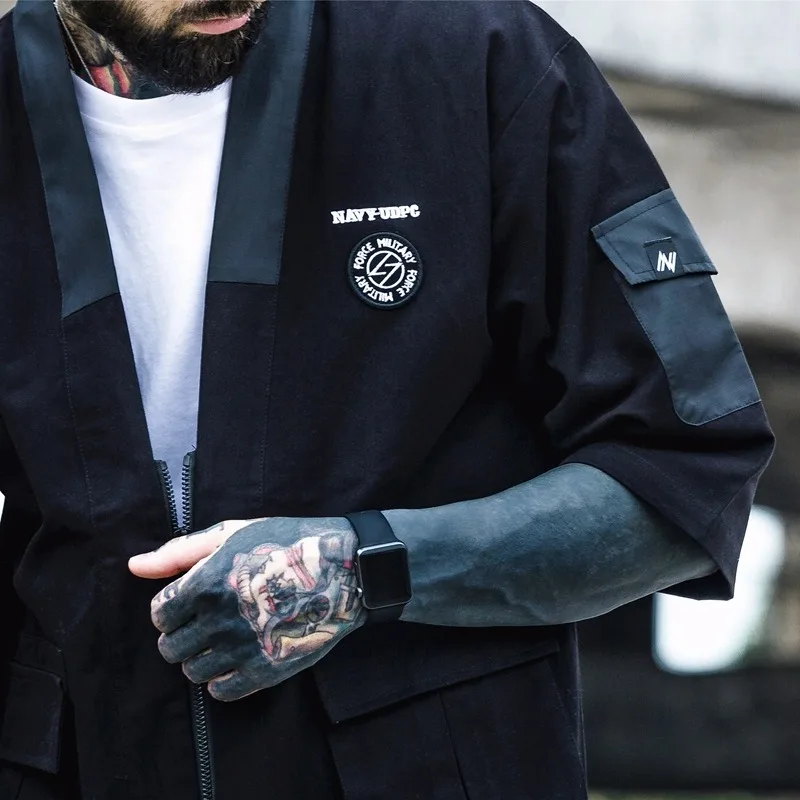S-xxl Мужской Хлопковый Кардиган Куртка мужская уличная мода хип-хоп повседневное пальто свободный жакет кимоно японский на молнии кимоно куртка пальто