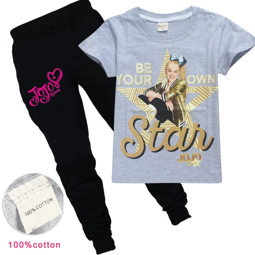 Лидер продаж, JOJO Siwa/летние короткие топы для девочек+ леггинсы, штаны, одежда футболка костюм для косплея для девочек Детские костюмы из 2 предметов
