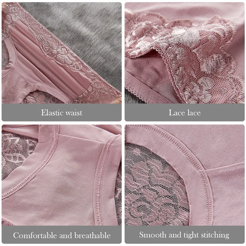 Sexy Women 's Underwear Breathable Lace Ladies Briefs Soft Hollow Out Transparent Panty Plus Size XXXL Panties Soft Shorts plus size panties