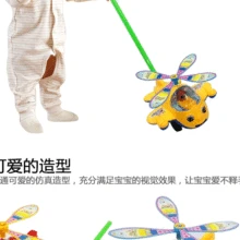 Большой размер колокольчик ручной толчок самолет язык Blink Игрушка Дети ученик игрушечные тележки развивающие Раннее детство