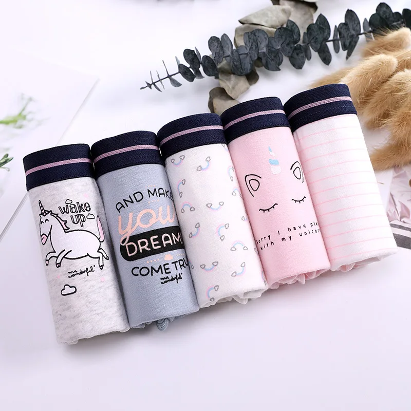 Cartoon Unicorn Panties Girls Cotton Underwear Kids Soft Breathable Briefs Teenage Girls Underwear Majtki Dziewczynka