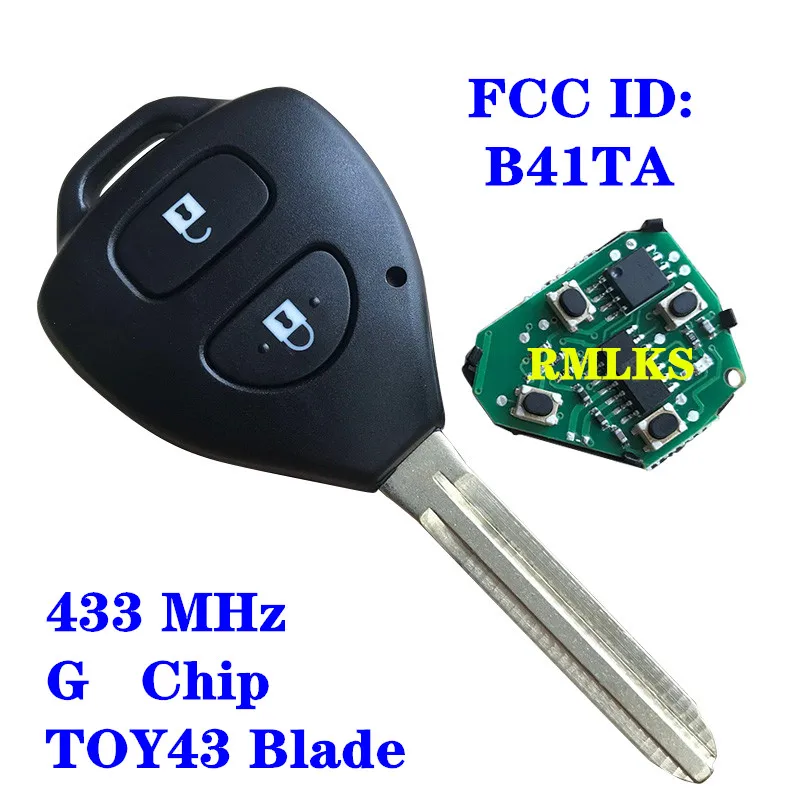 Дистанционный брелок 433 МГц+ G 4D67 чип FCC ID: B41TA для Toyota Hilux Fortuner 2011- Yaris 2008- Innova 2006-2009