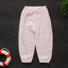 Luohao/маленькие летние тонкие штаны из чистого хлопка для младенцев противомоскитные штаны для От 1 до 3 лет, мальчиков и девочек детские дышащие штаны