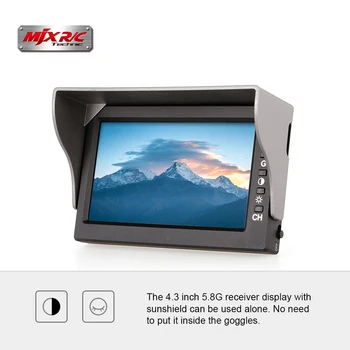 

MJX D43 5.8G FPV Receiver Monitor 4.3 inch Display Screen for MJX G3 Goggles Bugs 6 Bugs 8 B8 B6 5.8G FPV Drone Quadcopter