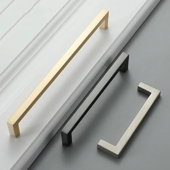 

Long Handle Modern Minimalist Kitchen Furniture Cabinet Drawer Pull, Gold zinc alloy Wardrobe Bedside Cabinet Locker Knob