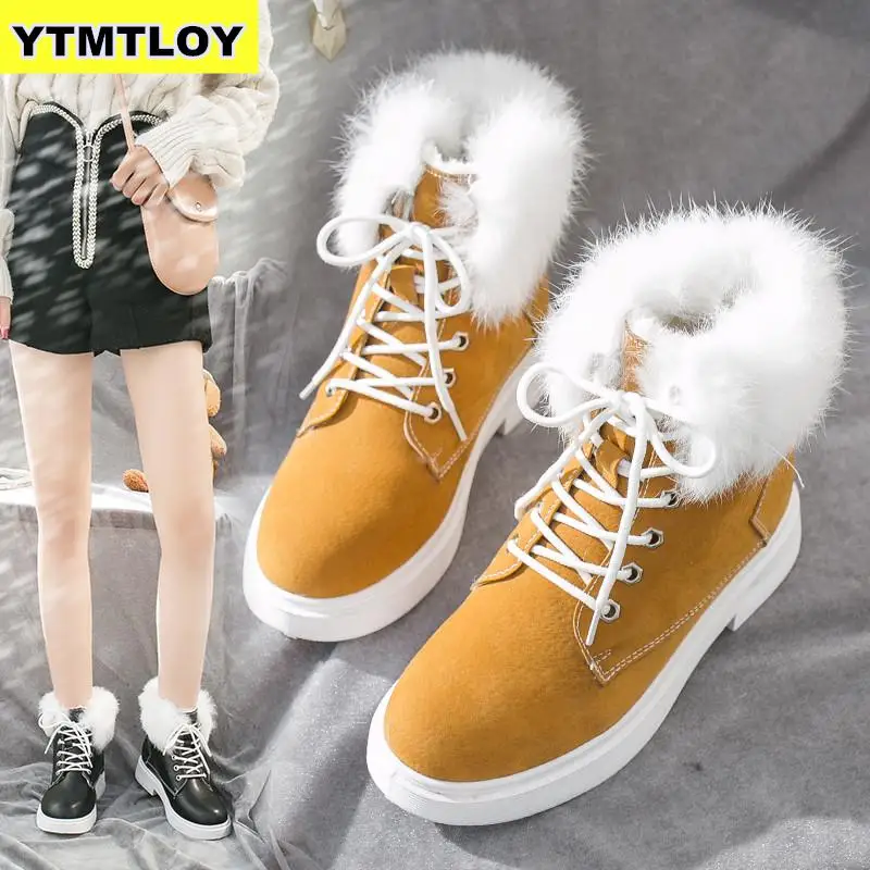 Fashion Winter Ankle Boots Women For Martin Shoes Plus Size Lace-up Casual Booties Zapatos De Mujer Sneaker Boots Plush