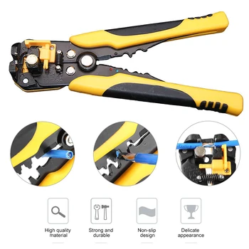 

Multi-Fuction Wire Stripper Clamp Adjustable Stripping Length Wire And Cable Cutting Crimping Tool Stripping Terminal 0.2-6mm