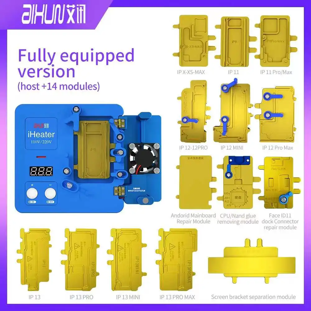 

JC Aixun iHeater Heating Plate Desoldering Station For 13promax 11 12Pro Max Motherboard IC CPU FACE ID Android Frame Separate