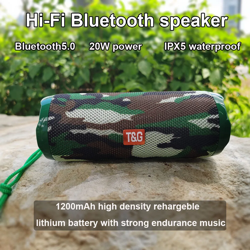 Беспроводные Bluetooth колонки 20 Вт супер бас IPX5 Водонепроницаемый Портативный