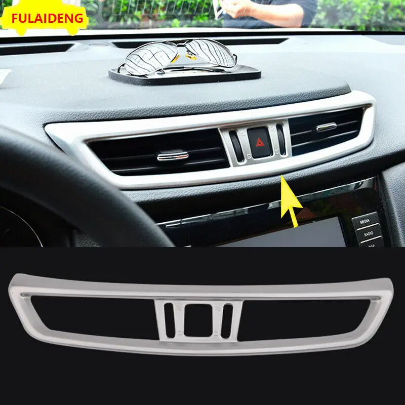 

Для Nissan X-trail Rogue 2017-2018 ABS средняя решетка вентиляционного отверстия молдинговая крышка отделка автомобильные аксессуары