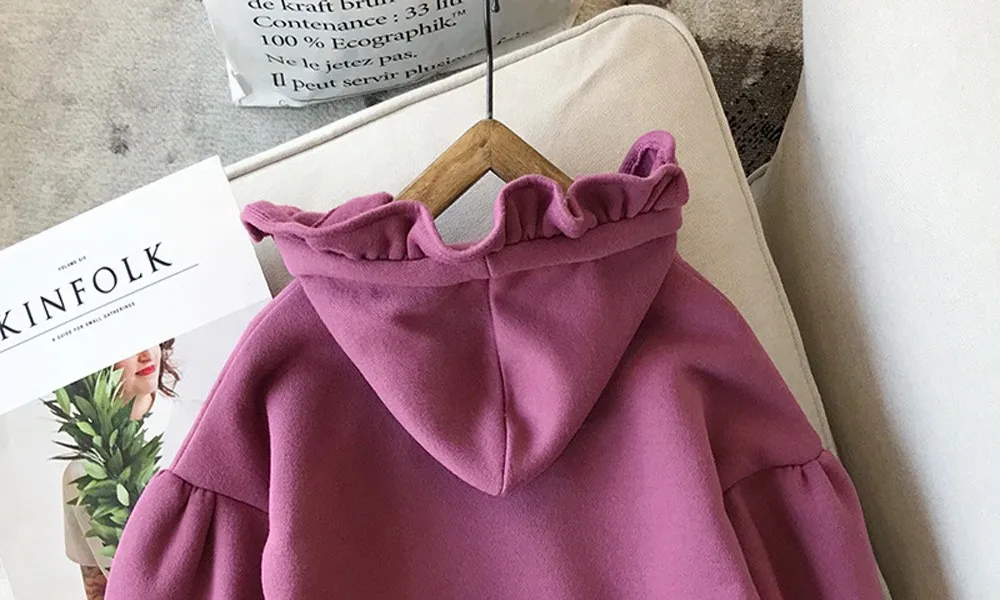 Однотонное платье-пуловер для маленьких девочек плотные теплые топы с рюшами, одежда энергичная красивая одежда roupa infantil menina