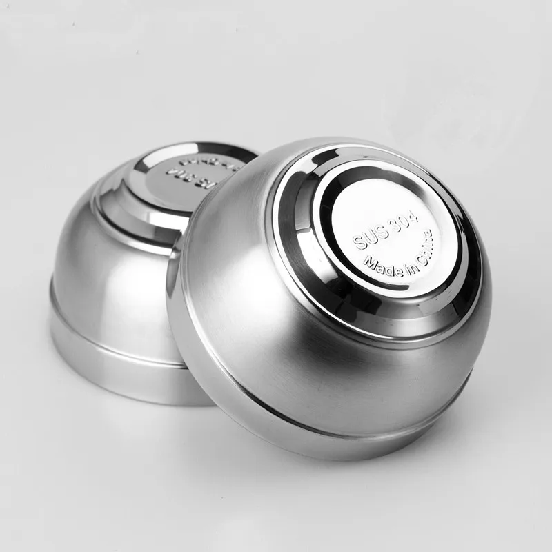 1pc 304 Stainless Bowl Double Layer Insulation Kids Children Bowl Kitchen Supplies