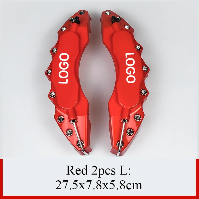 2Pcs S/M/L ABS Car 3D Disc Brake Caliper Covers Sticker For Toyota CROWN COROLLA COASTER LAND CRUISER PRADO REIZ  Accessories 2Pcs L Size Red