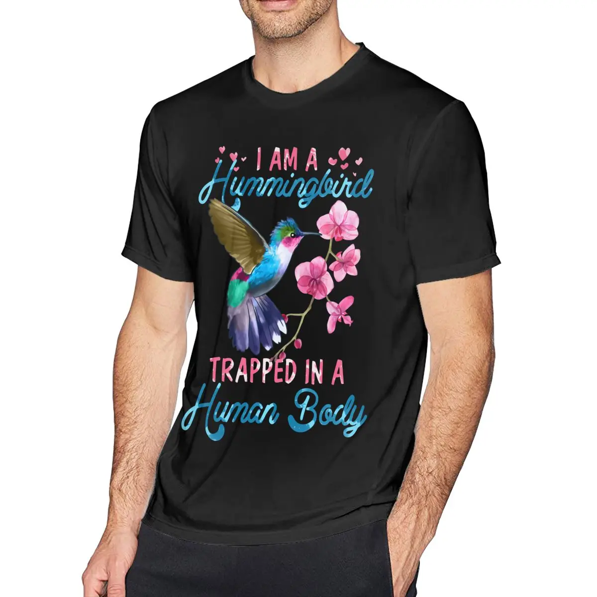 

Hummingbird Feathers T Shirt I Am A Hummingbird Trapped In A Human T-Shirt 100 Cotton Printed Tee Shirt Funny Tshirt