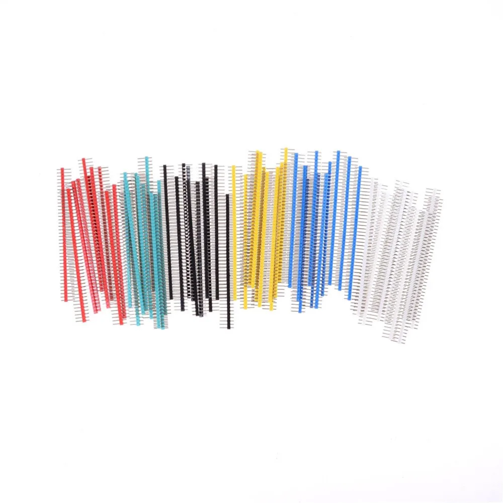 10pcs-Colorful-Pin-Connector-Male-2-54mm-Pitch-Pin-Header-Strip-Single-Row-40-pin-Connector