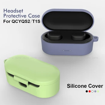 

Colorful Shockproof Silicone Case For QCY T1S QS2 Wireless Bluetooth Earphone Protective Cover For QCY T1S QS2 Charging Box Case