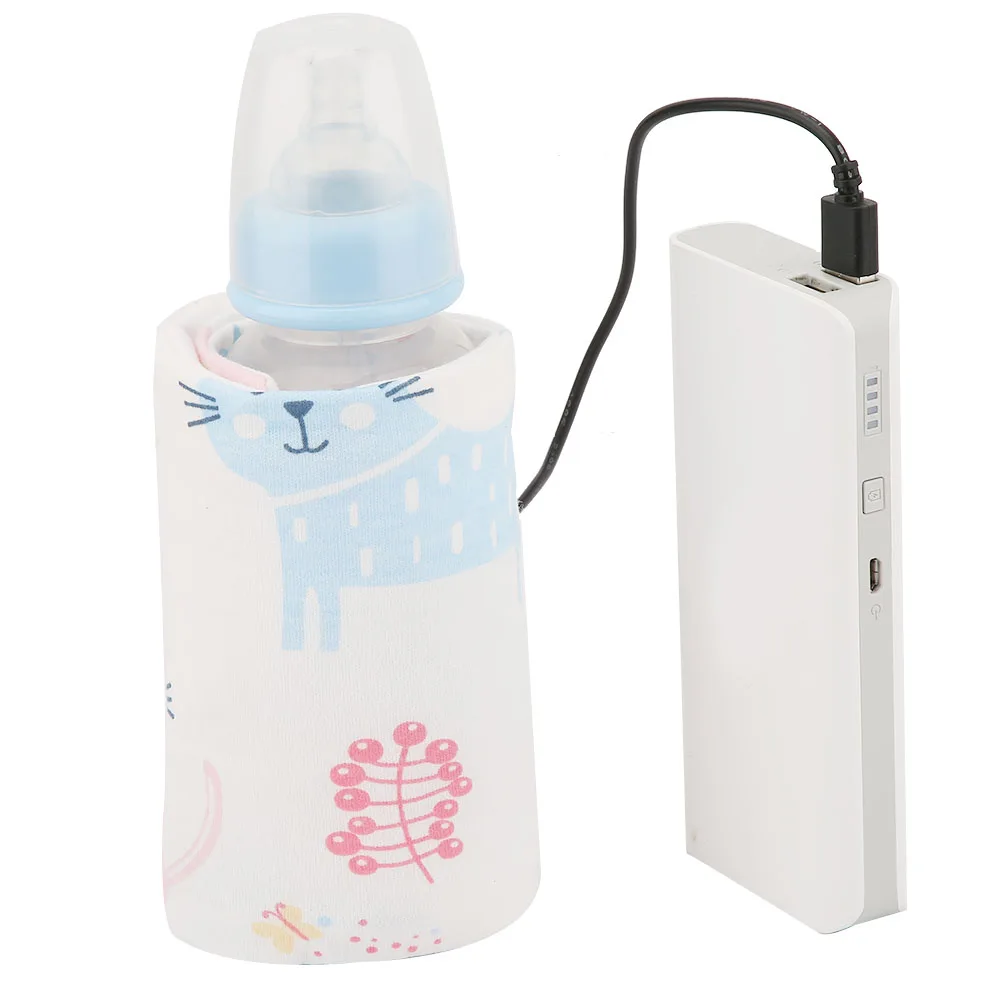 Usb-подогреватель для детских бутылочек с кошкой, чашка для путешествий, подогреватель для бутылочек для кормления, сумка для хранения, термостат с изоляцией, сумки