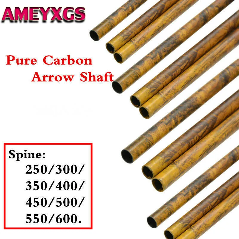 12pcs 30inch Carbon Arrow Shaft Spine 250600 Archery Pure Carbon