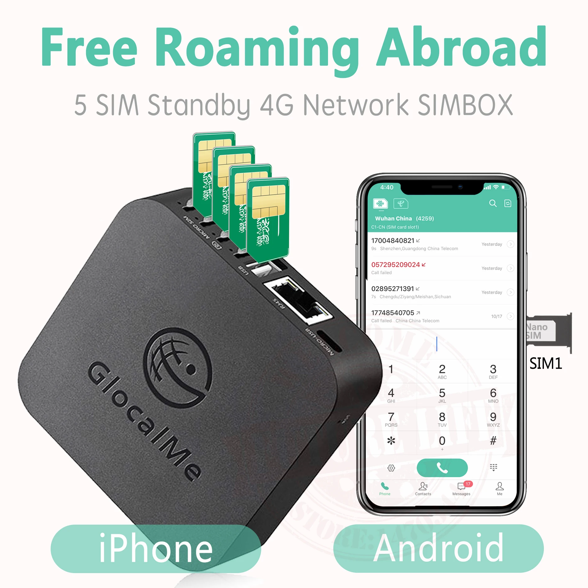 2020 Glocalme 4G SIMBOX Multiple SIM Standby No