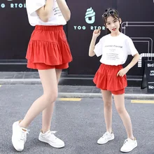 Шорты для маленьких девочек, Новая Стильная летняя детская юбка для школьников, верхняя одежда, повседневная юбка для девочек 12-15 лет