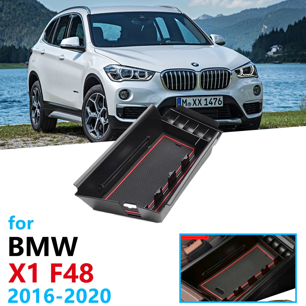 Car Organizer Accessories for BMW X1 F48 2016 2017 2018 2019 2020 Armrest Box Storage Stowing Tidying X1M M Power LHD Only Coin
