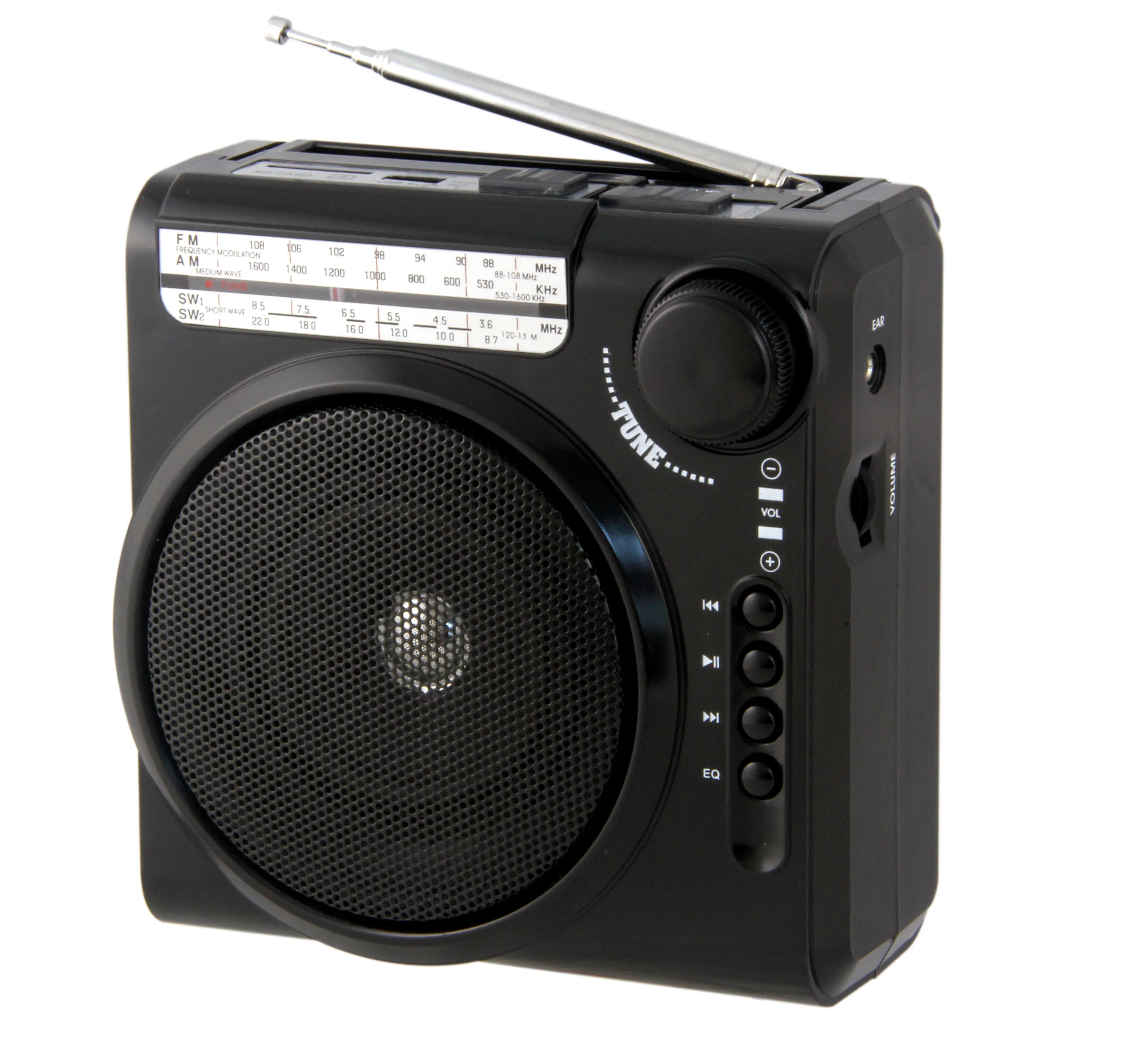 Portable FM/AM/SW/SW12 4 bands radio with USB MP3 playerRadio