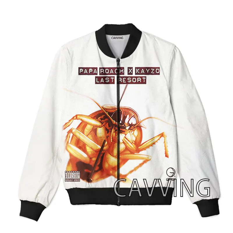 

CAVVING 3D Printed Papa-Roach Zipper Bomber Jackets Men Overcoat Mens Coat Zip Up Jackets for Women/Men