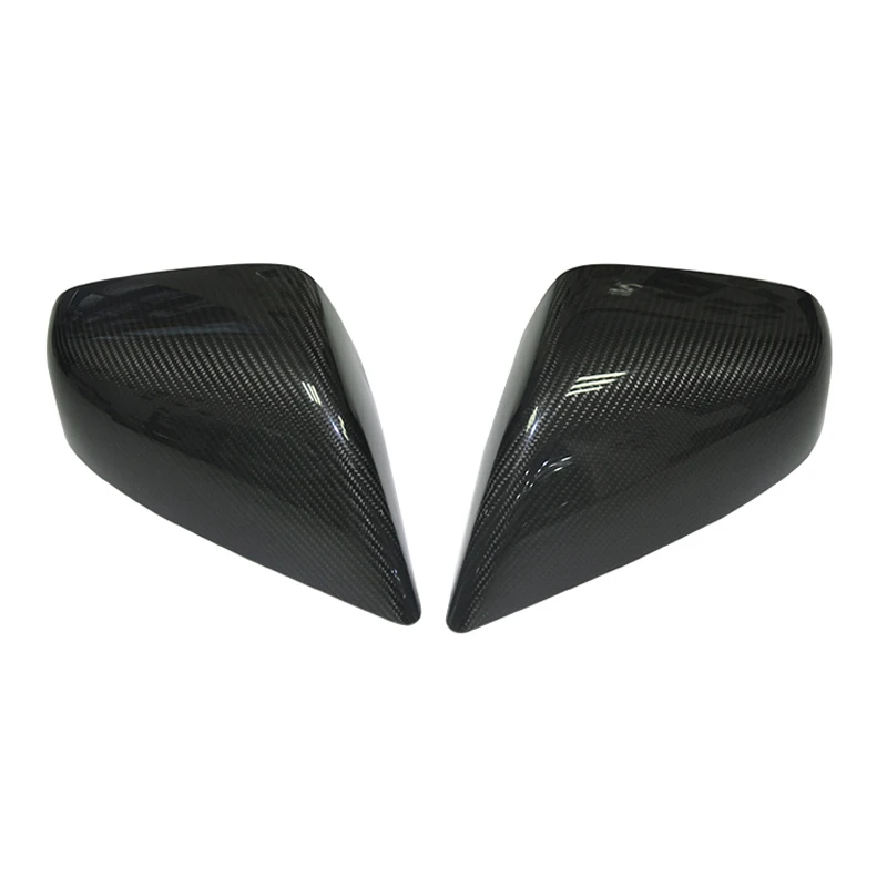Glossy Black Real Carbon Fiber Side 2pcs Mirror Cover 4 door sedan rear view mirror cover For Tesla Model S