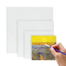 6 pçs 8 tamanhos branco placas de arte em branco mini esticado artista quadro da arte da lona acrílico pintura a óleo painéis de arte de algodão
