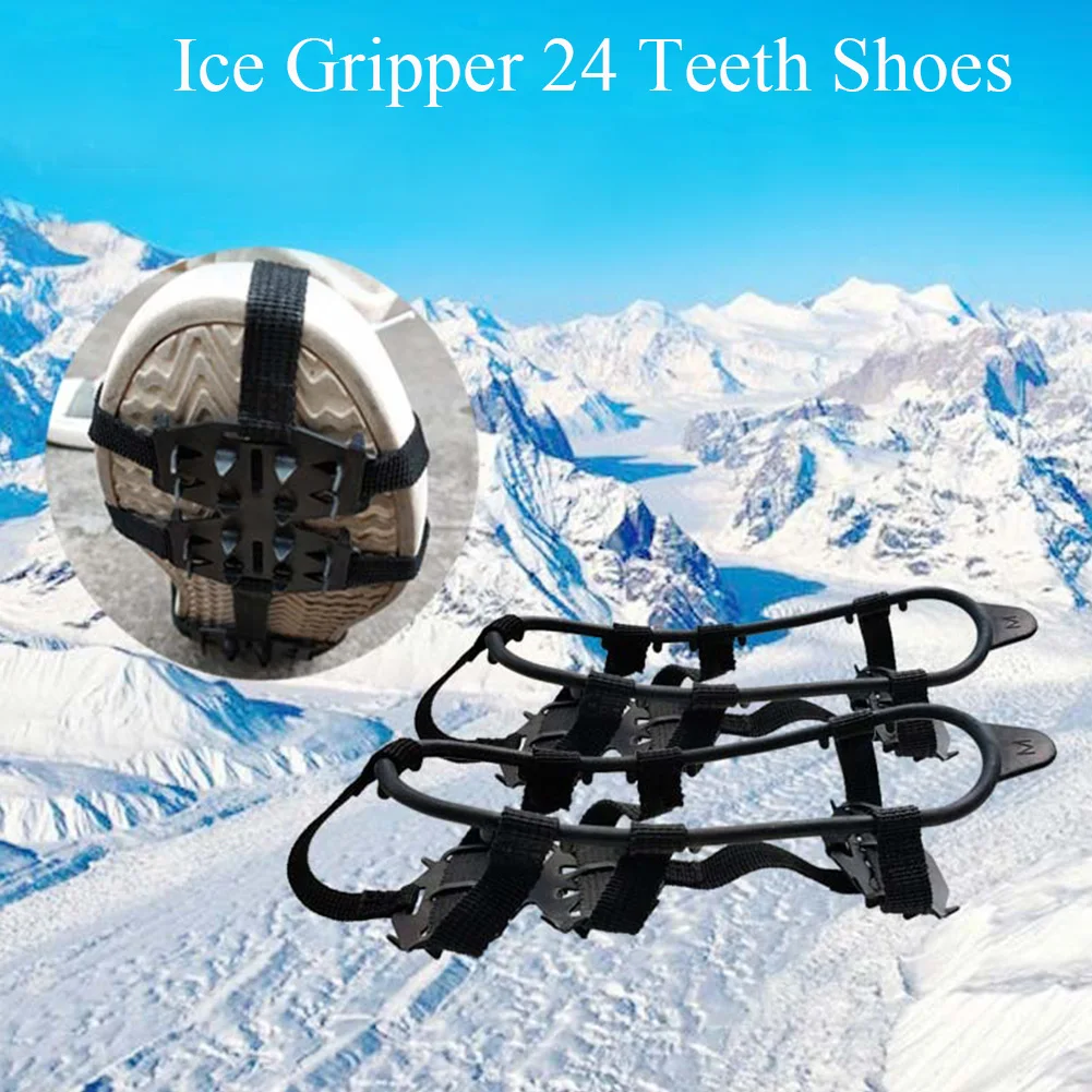 

Ice Gripper 24 Teeth Snow Walking Shoes Crampons Multipurpose Sports Cleats Outdoor Winter Portable Non Slip Climbing Hiking