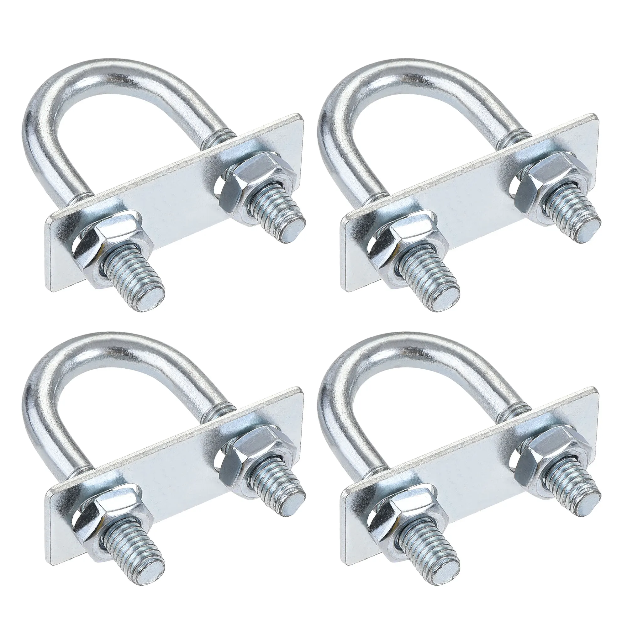 

Uxcell 4 Sets Round U-Bolt 0.87"(22mm) Inner Width 56mm Length Steel M8 with Nut Plate