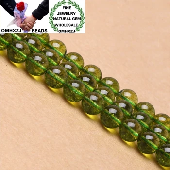 

OMHXZJ Wholesale ZB255 68101214mm DIY Bracelet Necklace Jewelry Making Accessories Natural Stone Fine Olive Squartz Round Beads