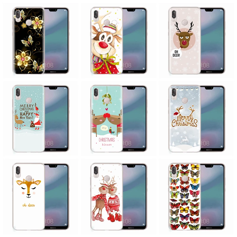 Soft Case For Huawei Honor 7A 8A 8X 8C 9 10 Mate 20 P Smart P10 Lite Nova 3 Christmas Deer TPU Cover D031 |