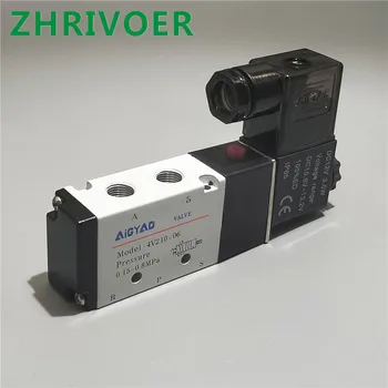 

5Way 2 Position Electric Solenoid Valve 4V210 1/8" 1/4" Port Size DC12V,24V. AC110V,220V, Pneumatic parts air control valve