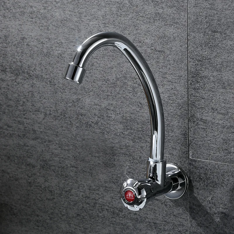

Ride Copper Wall-in Kitchen Faucet Wall-in 4 Points Single Cold Kitchen Faucet Manufacturers Direct Selling