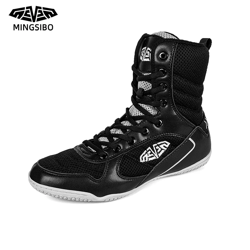Men Sport Professional Boxing Shoes Black White Man Wrestling Sneakers Fighting Lightweight Male Weightlift Wearable Boots