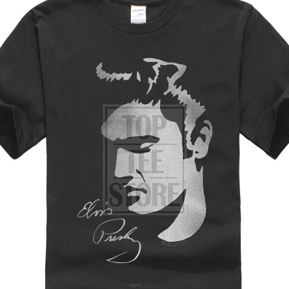 Create Men'S Crew's Crew Neck короткий рукав Elvis Presley King Of Rock музыкальная икона лицо силуэт