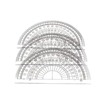 

5pcs Semicircular Protractor Transparent Plastic Protractor Student Painting Tool Triangle Ruler Angle Math Measurement Tool