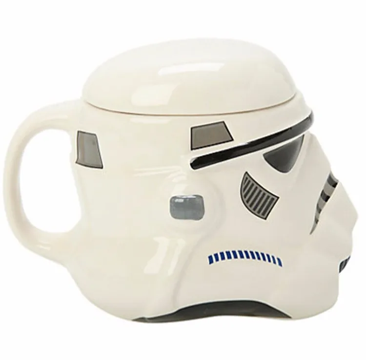 Classic Mug Stormtrooper Darth Vader Helmet Mug 3d Ceramic Water Tea Coffee Drinks Cup With Lid Handgrip Drinkware Mug Gift