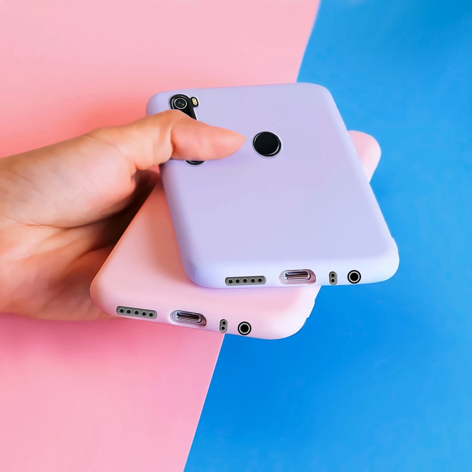 Solid Color Matte Soft TPU Silicone Phone Case Cover